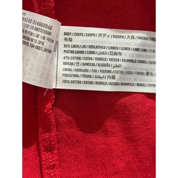 Abercrombie & Fitch Red Linen Blend Maxi Dress MP Sleeveless Casual - Picture 6 of 6